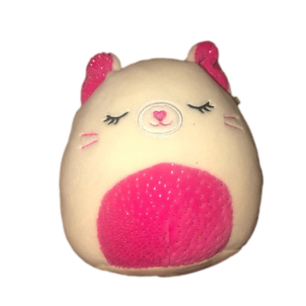 SQUISHMALLOWS Carmen The Cat Cream & Pink Colour 5” EUC No Name Tag